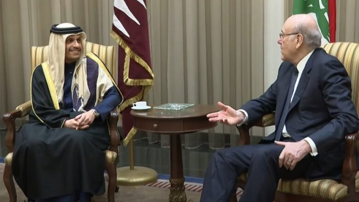 رایزنی نخست وزیر قطر با میقاتی و عون در بیروت