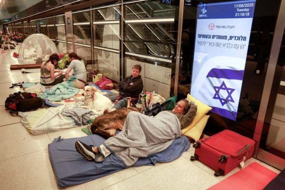 مردم در پناهگاه های اسرائیل به دلیل موشک های یمنی.