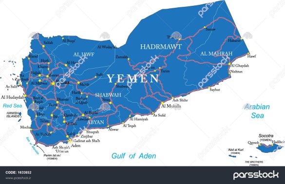 نقشه یمن.
