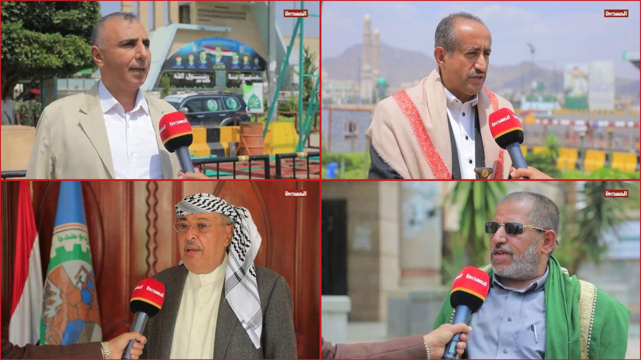 رهبران احزاب یمن در حال سخنرانی در جمع هواداران.