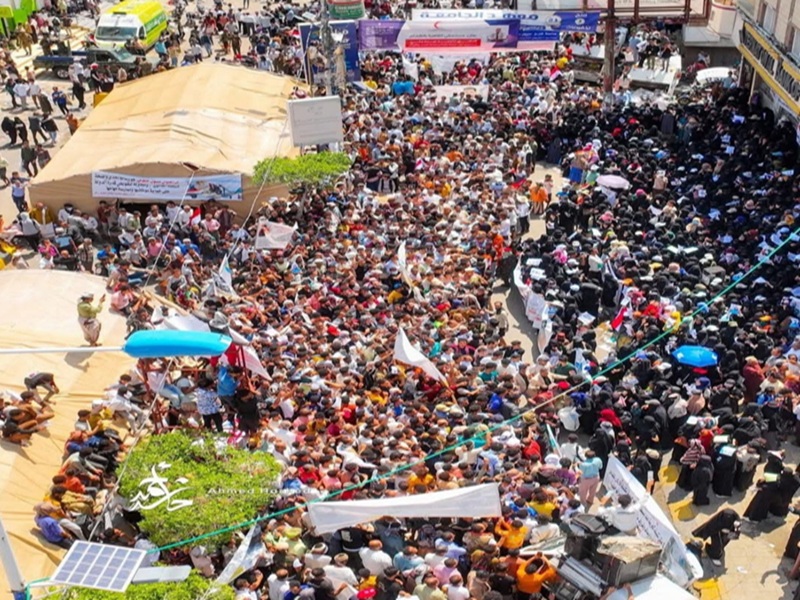 اعتراض مردم تعز.