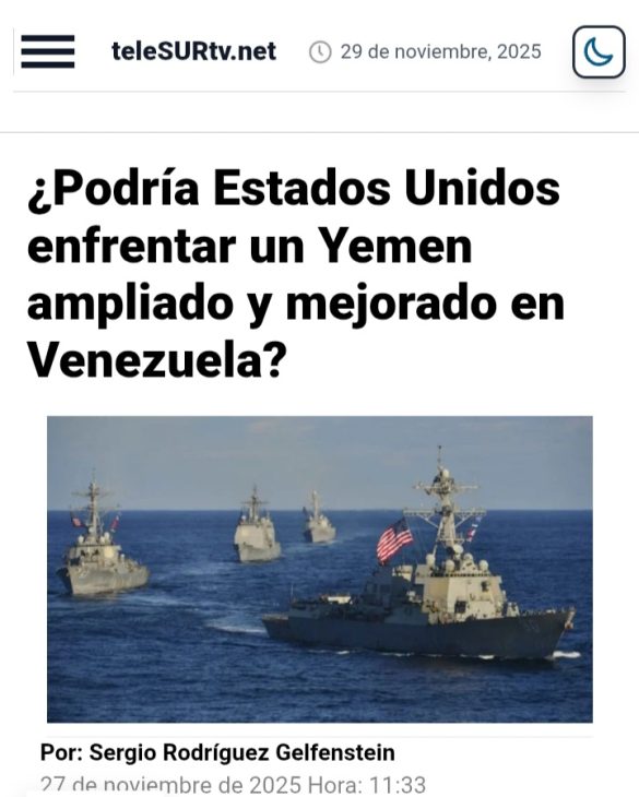 مقامات ونزوئلا هشدار داده‌اند که هرگونه ماجراجویی نظامی آمریکا، آمریکای لاتین را به صحنه تکرار مقاومت یمن بدل خواهد کرد.