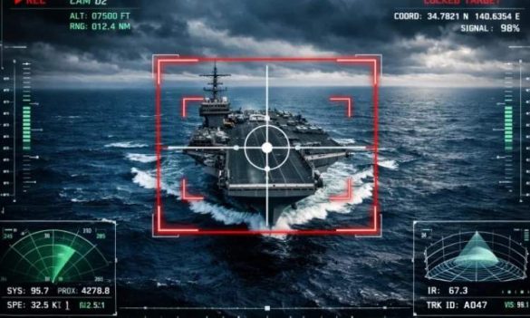 ناوگان دریایی آمریکا زیر زربین ارتش یمن.